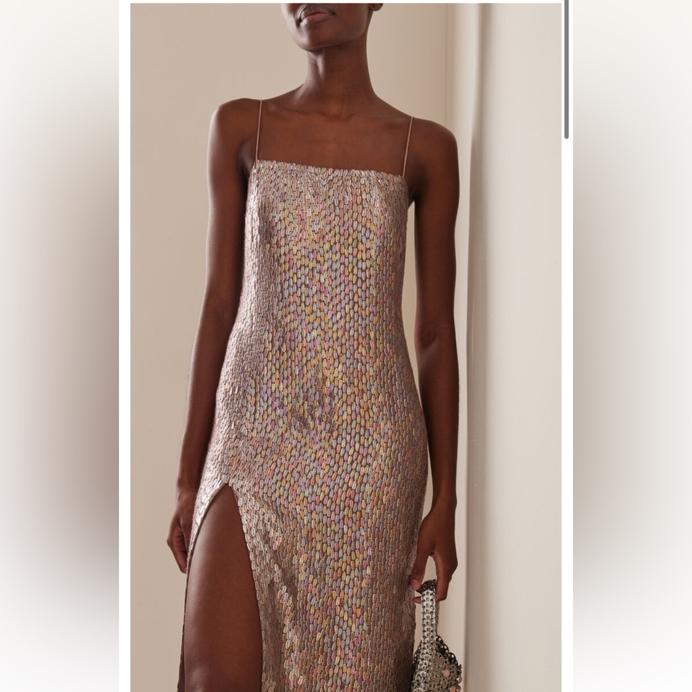 Alexis Raf Sequined Chiffon Midi Dress NWT - Picture 3 of 6